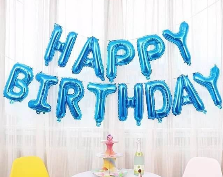 Μπαλόνια γενεθλίων Happy birthday Μπλε OEM