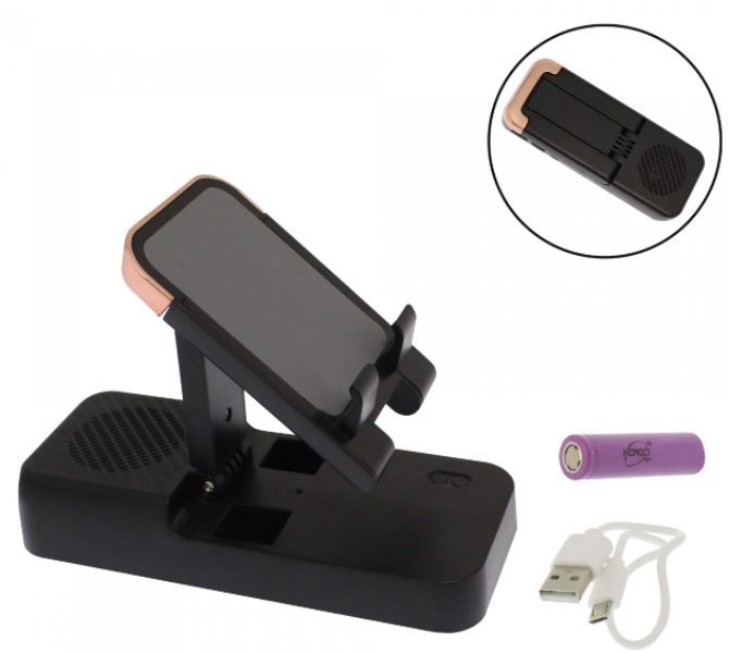 Πτυσσόμενη βάση κινητού με ηχείο Bluetooth μαύρη F18 OEM