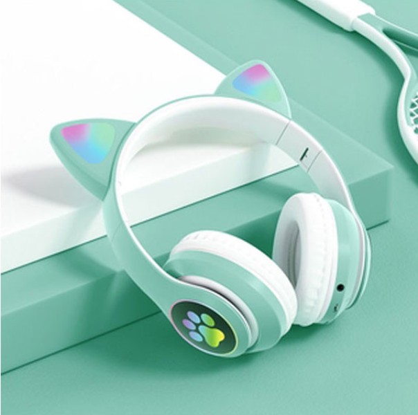 Βεραμάν ασύρματα ακουστικά αυτιά γάτας Bluetooth με LED εναλλασσόμενο φωτισμό OEM