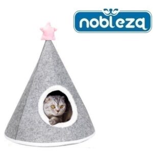 Κωνική σκηνή γάτας με αστέρι γκρι Nobleza NOBLEZA