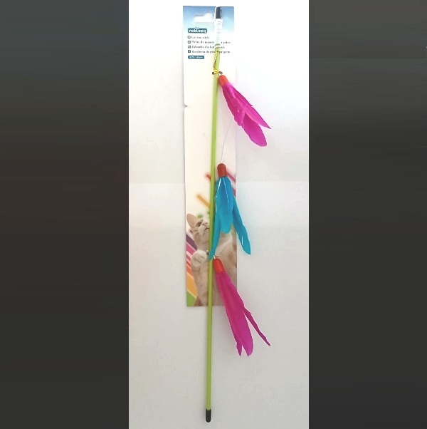 Ευλύγιστο ραβδί γάτας με φτερά 45cm λαχανί  nobleza NOBLEZA