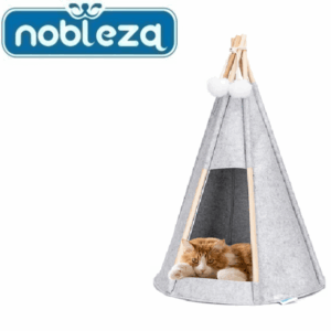 Κωνική σκηνή γάτας με ξύλινο σκελετό γκρι Nobleza NOBLEZA