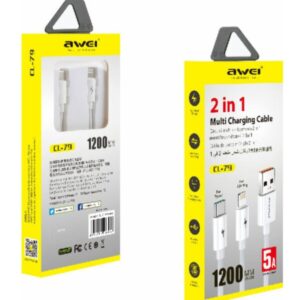 Καλώδιο φόρτισης Awei CL-79 2 σε 1, USB to Lightning / Type-C AWEI