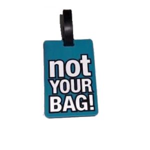 Ετικέτα αποσκευών σιλικόνης τυρκουάζ Not your bag OEM