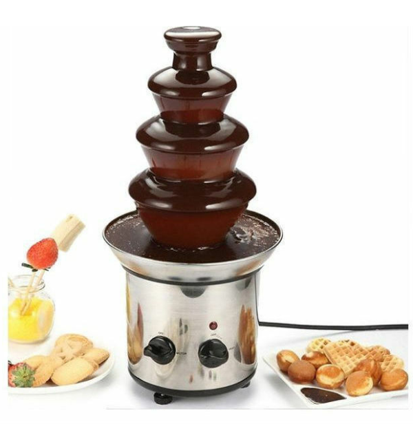 Fondue συντριβάνι σοκολάτας με 4 επίπεδα 1000gr Ασημί OEM