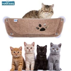 Κρεμαστή ημικυκλική κούνια γάτας μπεζ Nobleza NOBLEZA