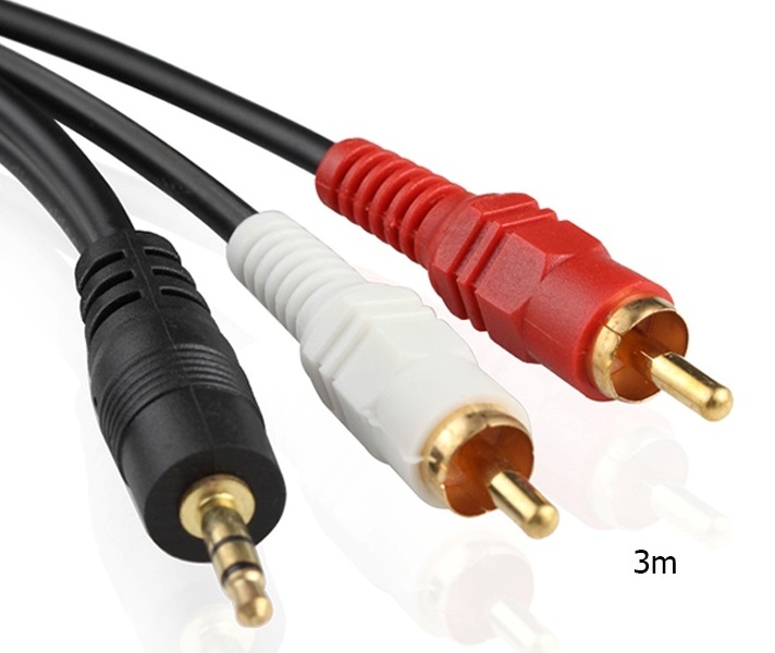 Αντάπτορας jack 3.5mm male σε 2RCA 3m OEM