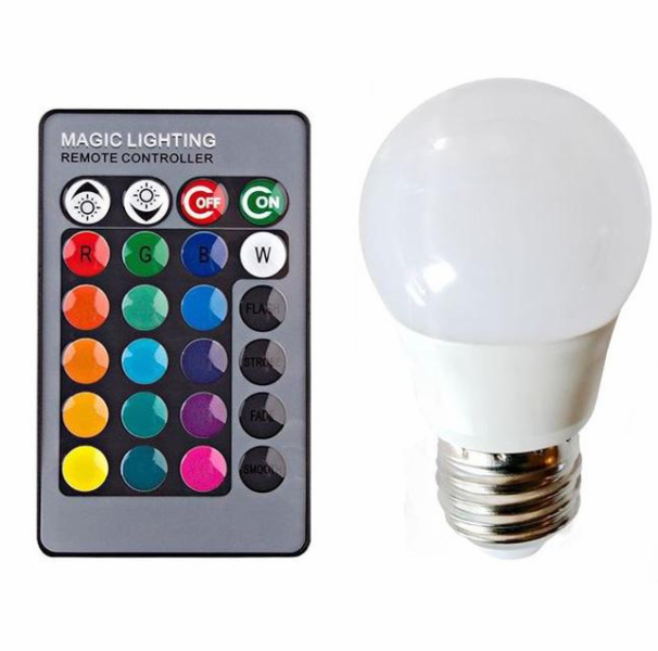 Λάμπα LED 3W με τηλεχειριστήριο και dimmer OEM