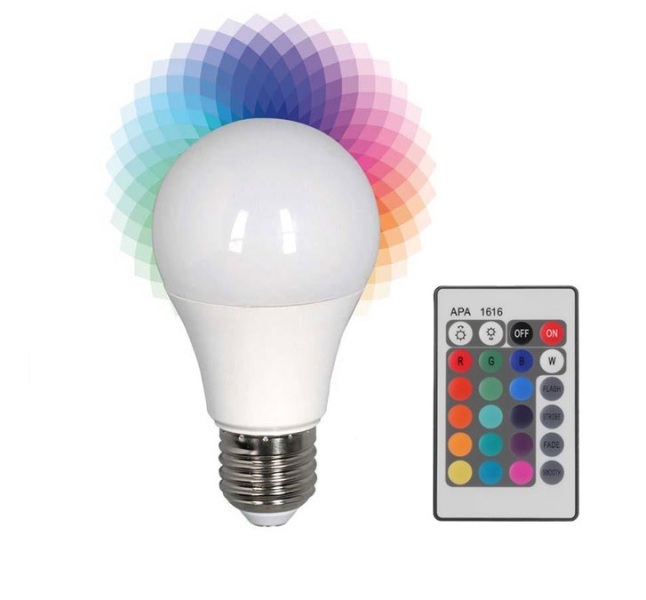 Λάμπα LED 5W με τηλεχειριστήριο και ροοστάτη OEM