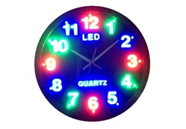 Ρολόι τοίχου με πολύχρωμο led καντράν OEM