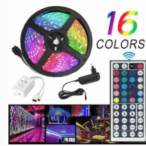 Πολύχρωμη ταινία ενιαίου χρώματος LED 5 μέτρων RGB 16 χρωμάτων με τηλεχειριστήριο OEM