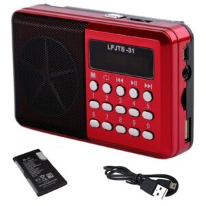FM Ραδιόφωνο με USB/TF κόκκινο 0304 OEM