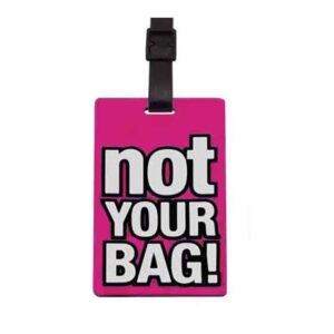Ετικέτα αποσκευών σιλικόνης ροζ Not your bag OEM