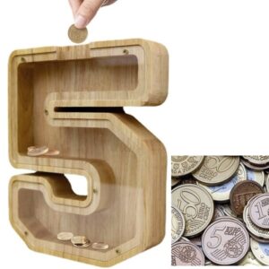 Ξύλινος κουμπαράς νούμερο 5 μπεζ 34992 OEM