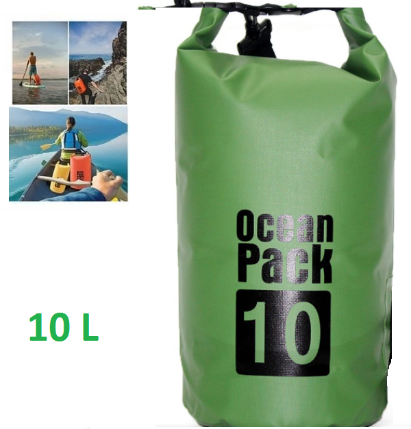 Αδιάβροχη τσάντα παραλίας Ocean Pack 10L λαδί 8128 OEM