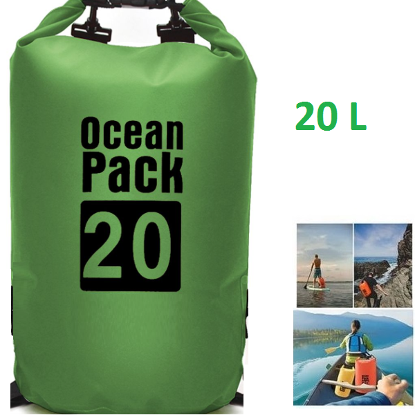 Αδιάβροχη τσάντα παραλίας Ocean Pack 20L λαδί OEM