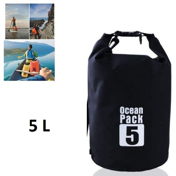 Αδιάβροχη τσάντα παραλίας Ocean Pack 5L μαύρη OEM
