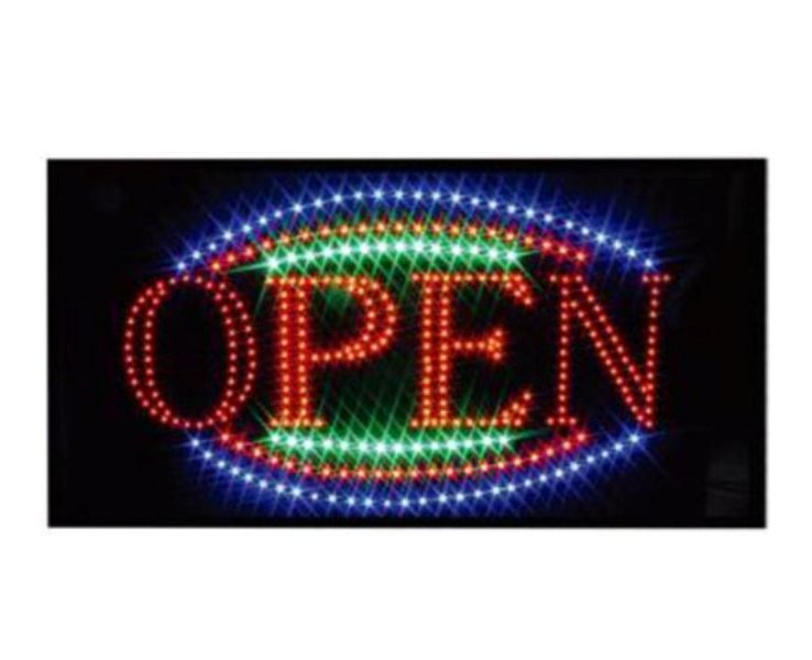 Φωτιζόμενη πινακίδα με led "OPEN" 25 x 48 cm OEM
