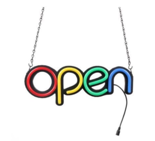 Φωτιζόμενη πινακίδα με led "OPEN" 40 x 15cm OEM