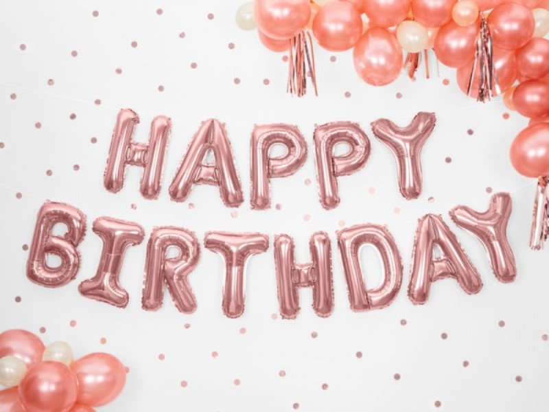 Μπαλόνια γενεθλίων Happy birthday ροζ OEM