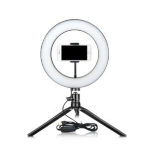 Φωτιστικό δαχτυλίδι USB LED 25 cm με ροοστάτη και τρίποδο OEM