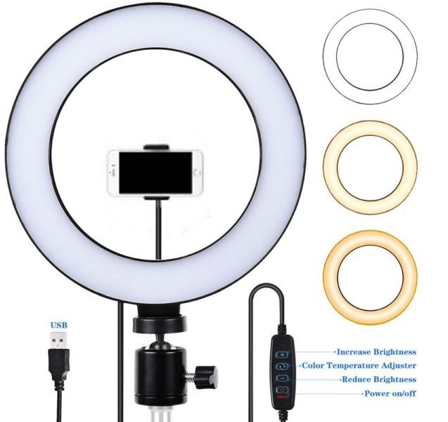 Φωτιστικό δαχτυλίδι USB LED 25 cm με ροοστάτη OEM