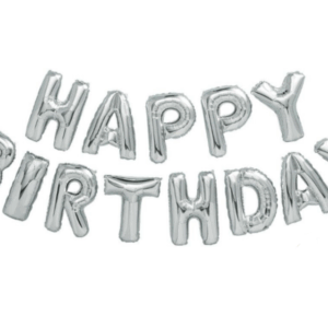 Μπαλόνια γενεθλίων Happy birthday ασημί OEM