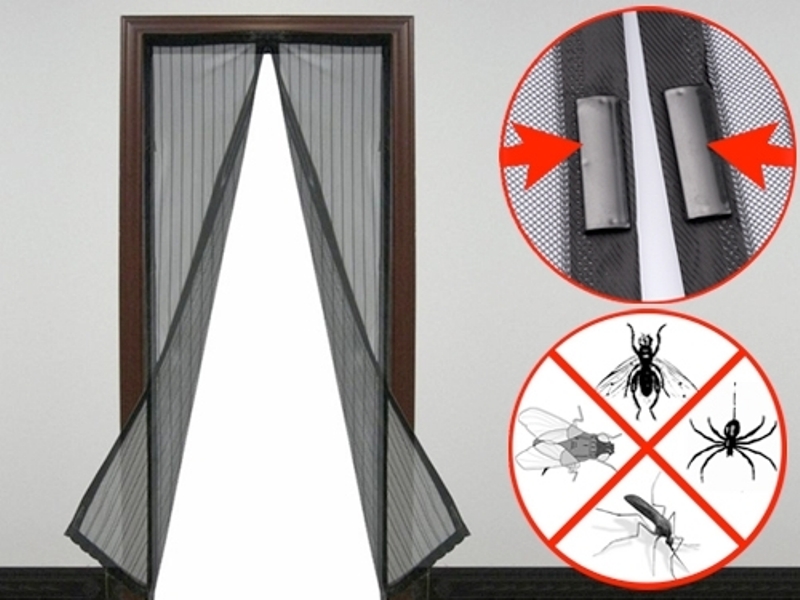 Έξυπνη σίτα με μαγνήτες 100x210 cm μαύρη OEM