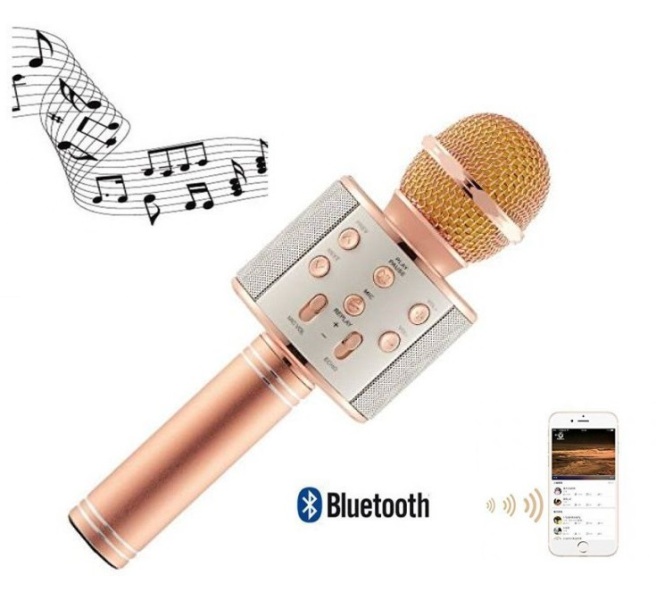 Ασύρματο bluetooth μικρόφωνο με ενσωματωμένο ηχείο και καραόκε WS-858 8135 OEM