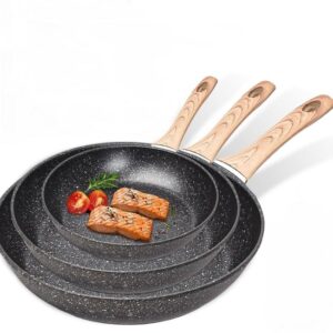 Αντικολλητικό Σετ Τηγανιών 3 Τεμαχίων μαύρο – Υγιεινό Μαγείρεμα  Χωρίς Κόπο