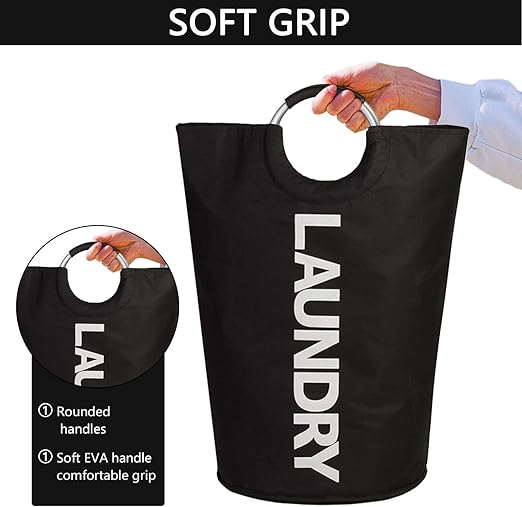 Πτυσσόμενο Καλάθι Απλύτων Υψηλής Αντοχής μαύρο – Οργάνωση με Στυλ! - Image 3