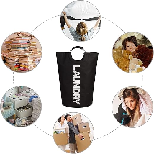 Πτυσσόμενο Καλάθι Απλύτων Υψηλής Αντοχής μαύρο – Οργάνωση με Στυλ! - Image 2