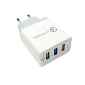 Φορτιστής Τοίχου USB Quick Charge 3.0 – 3 Θύρες, Ταχεία Φόρτιση για Πολλαπλές Συσκευές