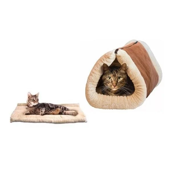 Κρεβάτι Γάτας 2 σε 1 – Στρωματάκι & Ζεστή Φωλίτσα - Image 2