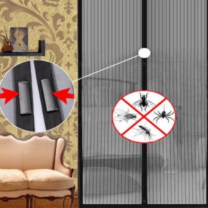 Μαγνητική κουρτίνα σίτα για πόρτες και παράθυρα – 120×240εκ, Μαύρη OEM